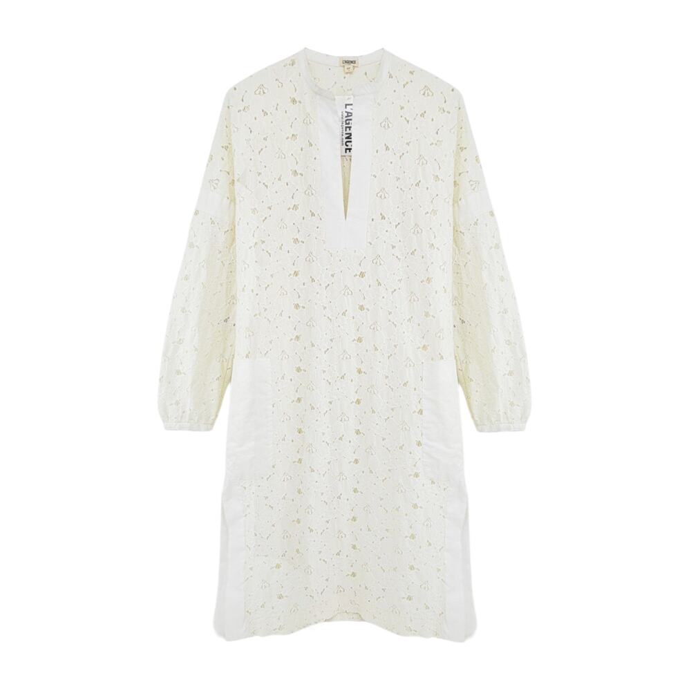 L'AGENCE Floral Lace Caftan Cover-up Dress One Size